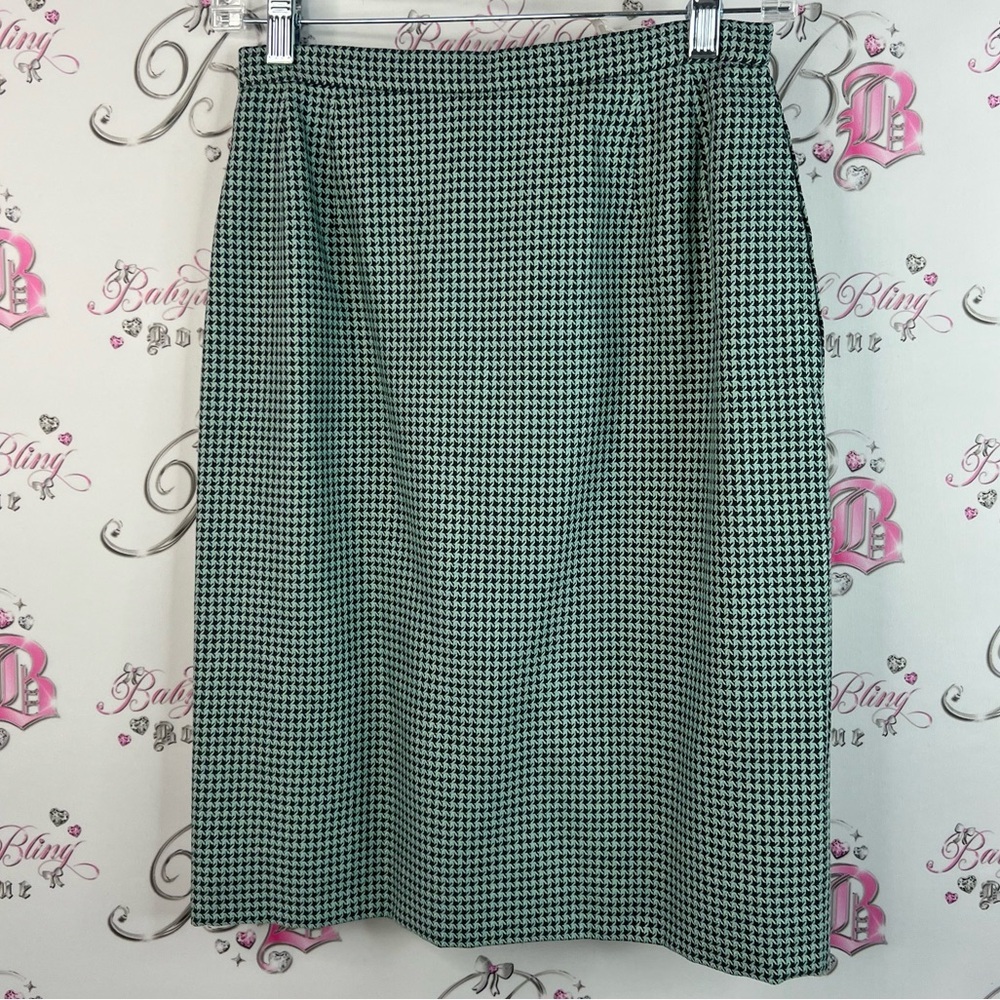 Skirt tweed look blue brown grey skirt pencil brand new Classic Houndstooth